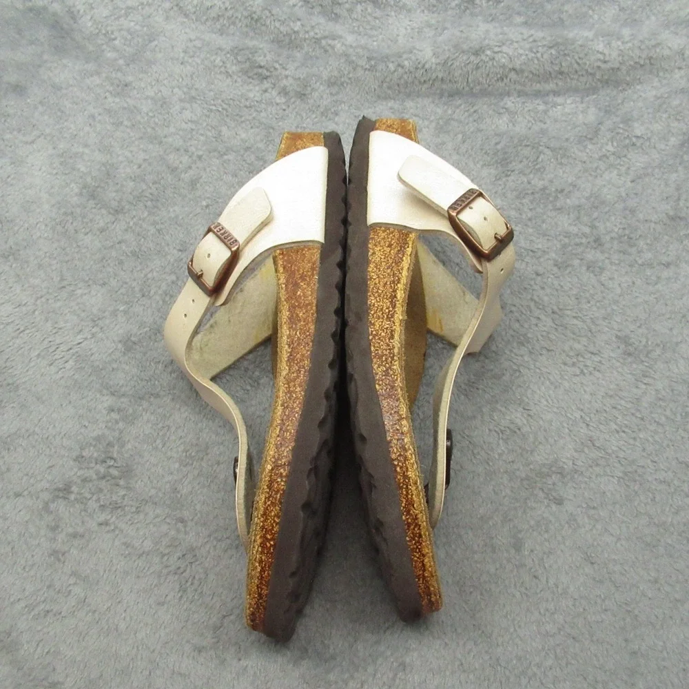 Birkenstock Gizeh Sandals Women 6 Mens 4‎ Thong Pearl White Metallic Cork 37